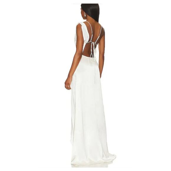NWT For Love & Lemons James Asymmetrical White Gown Dress $468 MSRP - Picture 2 of 10